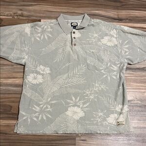Tommy Bahama Polo Shirt Floral Hawaiian 100% Cotton Men’s Sz. XL